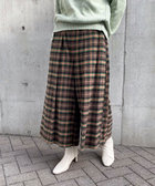 先染め起毛チェック キュロットパンツ