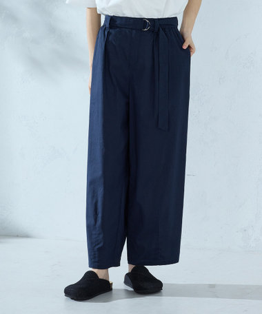 コットンリネンベルト付きパンツ/セットアップ対応