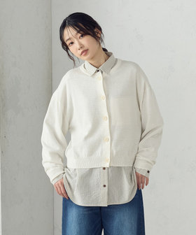 コットンリネンニットカーディガン（52-57KK73-205）｜おにぎり