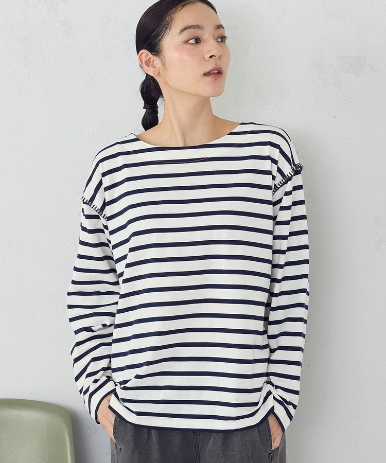 ハンドステッチ風 ボーダーロンT