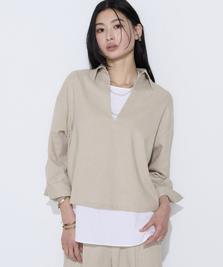 〔 Sサイズ 〕 トリアセスラブストレッチ アンサンブルプルオーバー