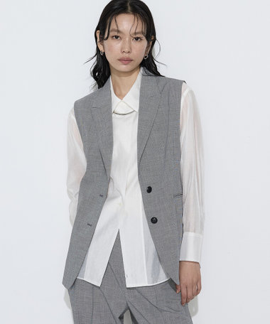 〔 Sサイズ 〕【セットアップ対応】 ストレッチミニ千鳥 ジレ