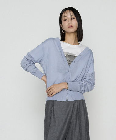 〔 Sサイズ 〕 ウール梳毛 Vネックカーディガン