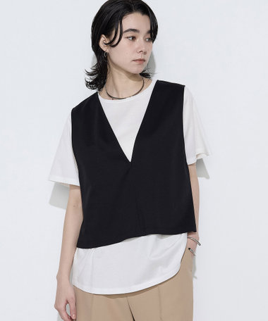 【Oggi 6月号掲載 滝沢カレンさん着用商品】〔 Sサイズ 〕 スーピマコットンポンチセットTシャツ