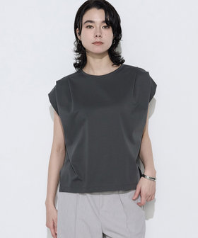 〔 Sサイズ 〕 スーピマコットンポンチ肩タックデザインTシャツ