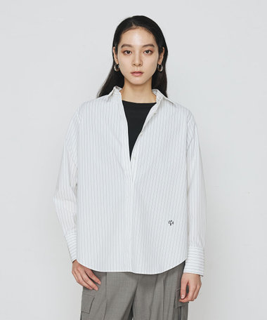 〔 Sサイズ 〕 ストライプタイプライター／バルキーオックスフォード クロップドシャツ