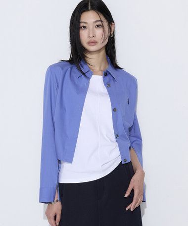 〔 Sサイズ 〕 コットンポプリンストライプ クロプトシャツ