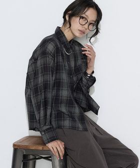 hyke 2020ss 人気シアーチェックシャツ SHEER PLAID SHIRT 25FW／15253 | HYKE