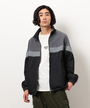 ストレッチデニム配色切替ブルゾン
