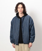 デニムキルティングノーカラーブルゾン（55-01BK10-205）｜パープル