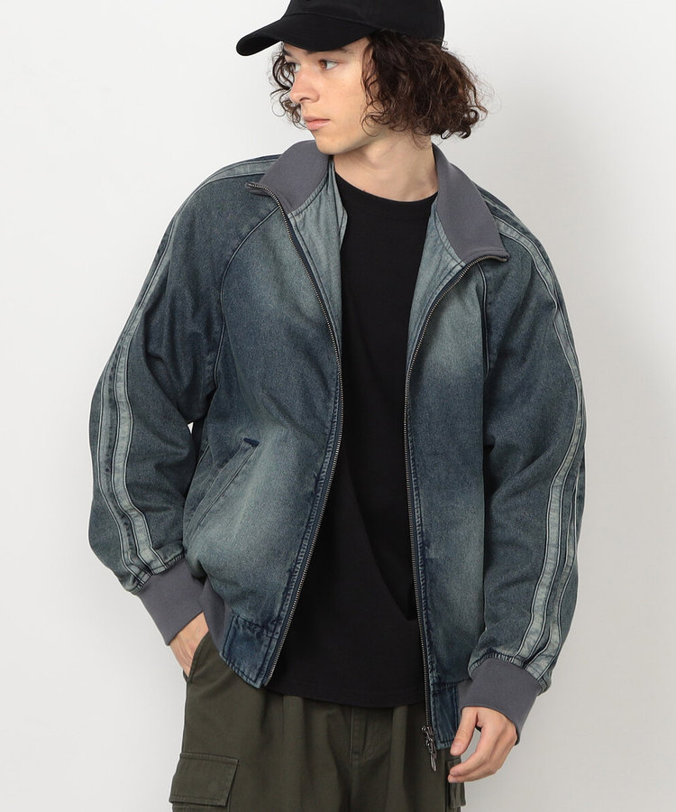 フェード加工デニム トラックジャケット