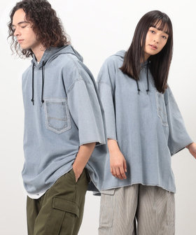 裏毛フード デニムパーカ（55-01HG11-204）｜Purple&Yellow