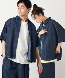ライトオンスデニム ステッチシャツ