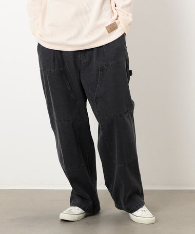 デニムダブルニーペインターパンツ