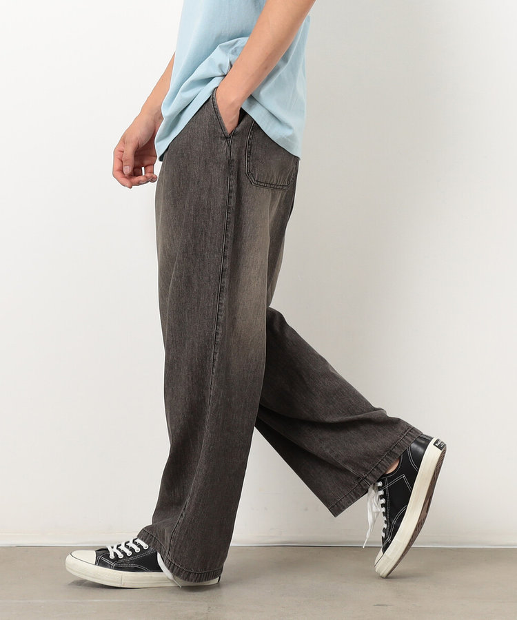 新品　アンフィーロ　デニムライト　タックワイドパンツ　インディゴ　Mサイズ UNFILO｜【UVカット/遮熱】UNFILO DENIM LIGHT タックワイド