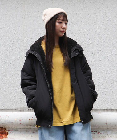 タフタ フーデッドブルゾン