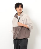 ピーチスキン5分袖ブルゾン（55-02BM40-205）｜パープル&イエロー