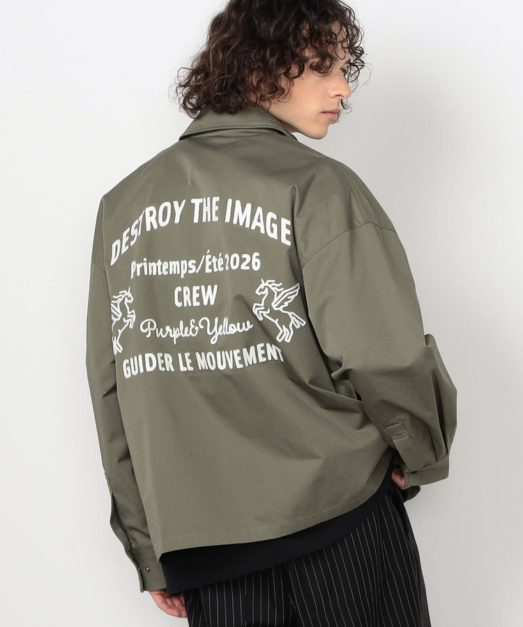 コットンセルロースツイル バック刺繍ブルゾン（55-02BO21-206