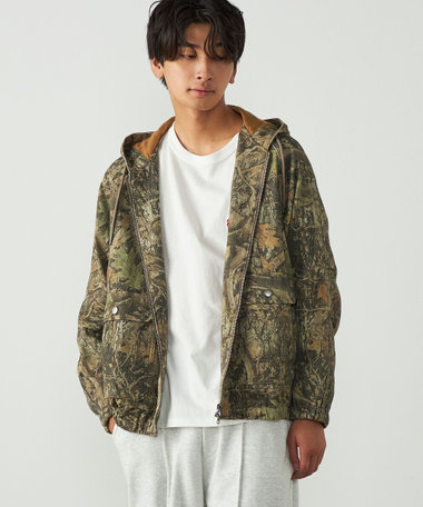 ツリーカモ柄 フードブルゾン
