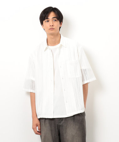 ストライプレースシャツ