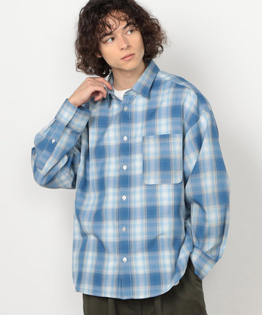 オンブレーチェックシャツ