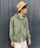 カットスエード スナップボタン開きパーカ