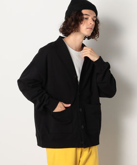 裏毛ビッグカーディガン（55-21CA30-202）｜Purple&Yellow