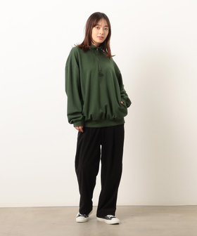 CVC裏毛 メッセージ刺繍 ハーフジッププルオーバー（55-21CE03-203