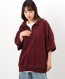 イッセイｍｅパープル ハイネック五分袖 PLEATS PLEASE プリーツプリーズ イッセイミヤケ PP43-JK162