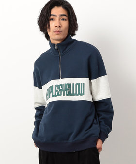 ロゴプリントカラーパネルハーフジッププルオーバー（55-21CI09-204 