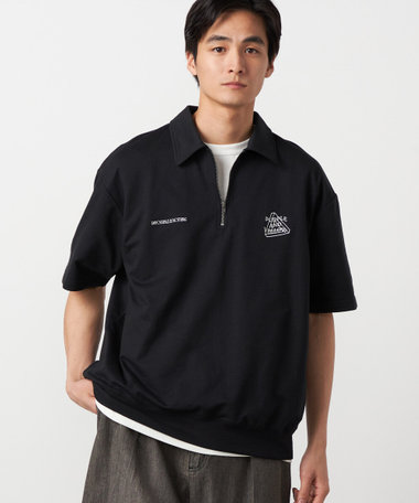 ハーフジップ ポロプルオーバー