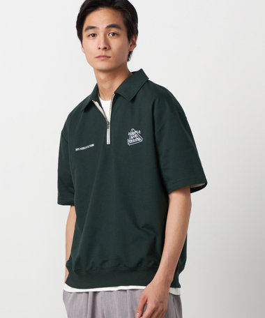 ハーフジップ ポロプルオーバー