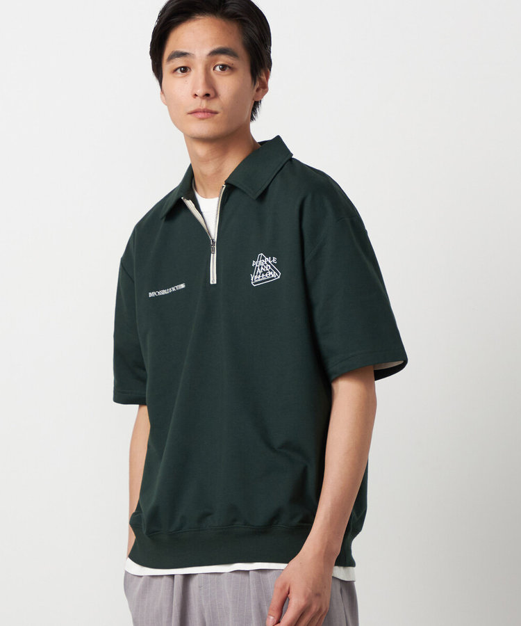 ハーフジップ ポロプルオーバー
