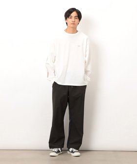 ナイロンストレッチワイドパンツ（55-25EM01-205）｜パープル&イエロー