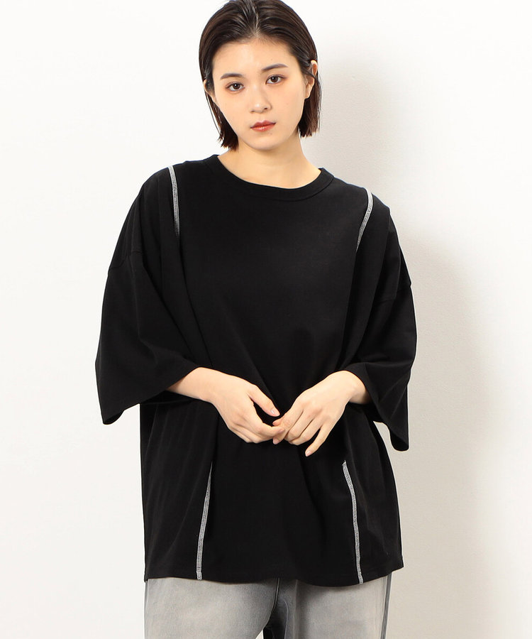 カラーステッチダーツバルーン半袖Tシャツ（55-31TG03-204
