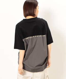バックロゴプリント 布帛切替 半袖Tシャツ（55-31TG05-204