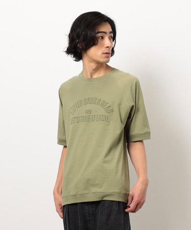 メッセージエンボス半袖ラグランＴシャツ