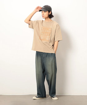 メッセージ刺繍半袖Tシャツ（55-31TK03-205）｜Purple&Yellow