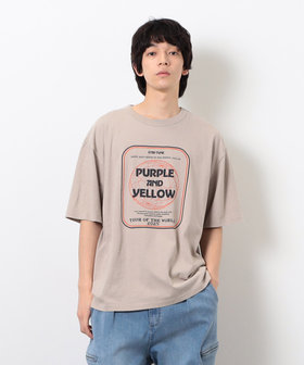 フロスト加工ツアー風プリント半袖Tシャツ（55-31TK14-205