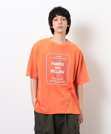 フロスト加工ツアー風プリント半袖Ｔシャツ