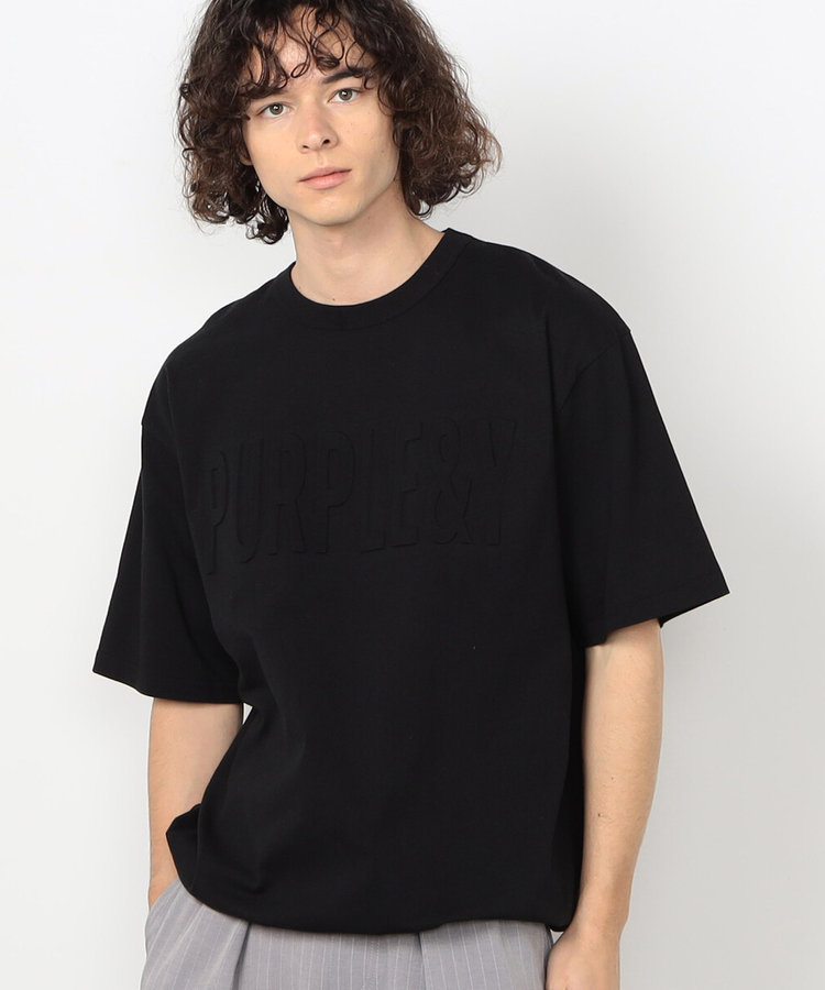 エンボスロゴ 半袖Tシャツ（55-31TO01-206）｜パープル&イエロー