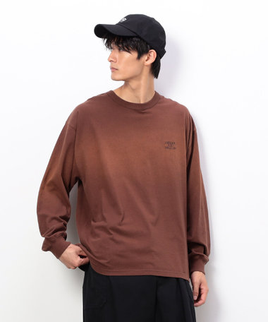 スプレー加工×ロゴ刺繍長袖Ｔシャツ