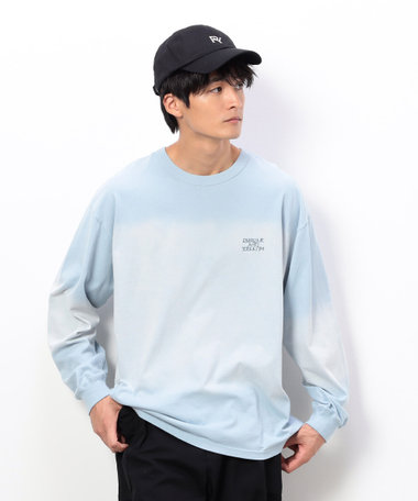 スプレー加工×ロゴ刺繍長袖Ｔシャツ