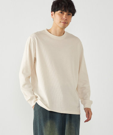 裏起毛ワッフル 長袖Tシャツ