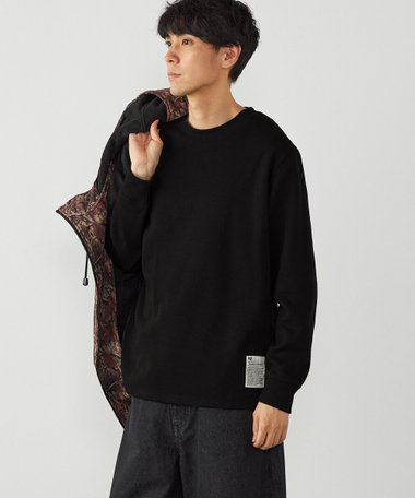 裏起毛ワッフル 長袖Tシャツ