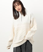 ニット&裏シャギーハーフジップ