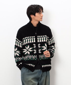 雪柄 ドライバーズニット