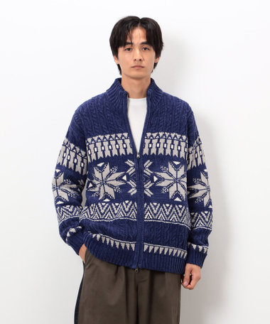 雪柄 ドライバーズニット