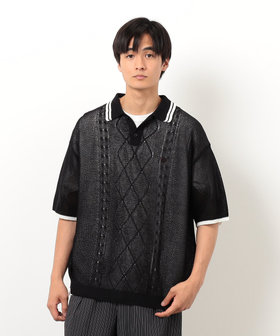 シアーポロニット（55-41KM30-205）｜パープル&イエロー