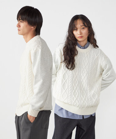 アランニット×裏シャギー ドッキングプルオーバー